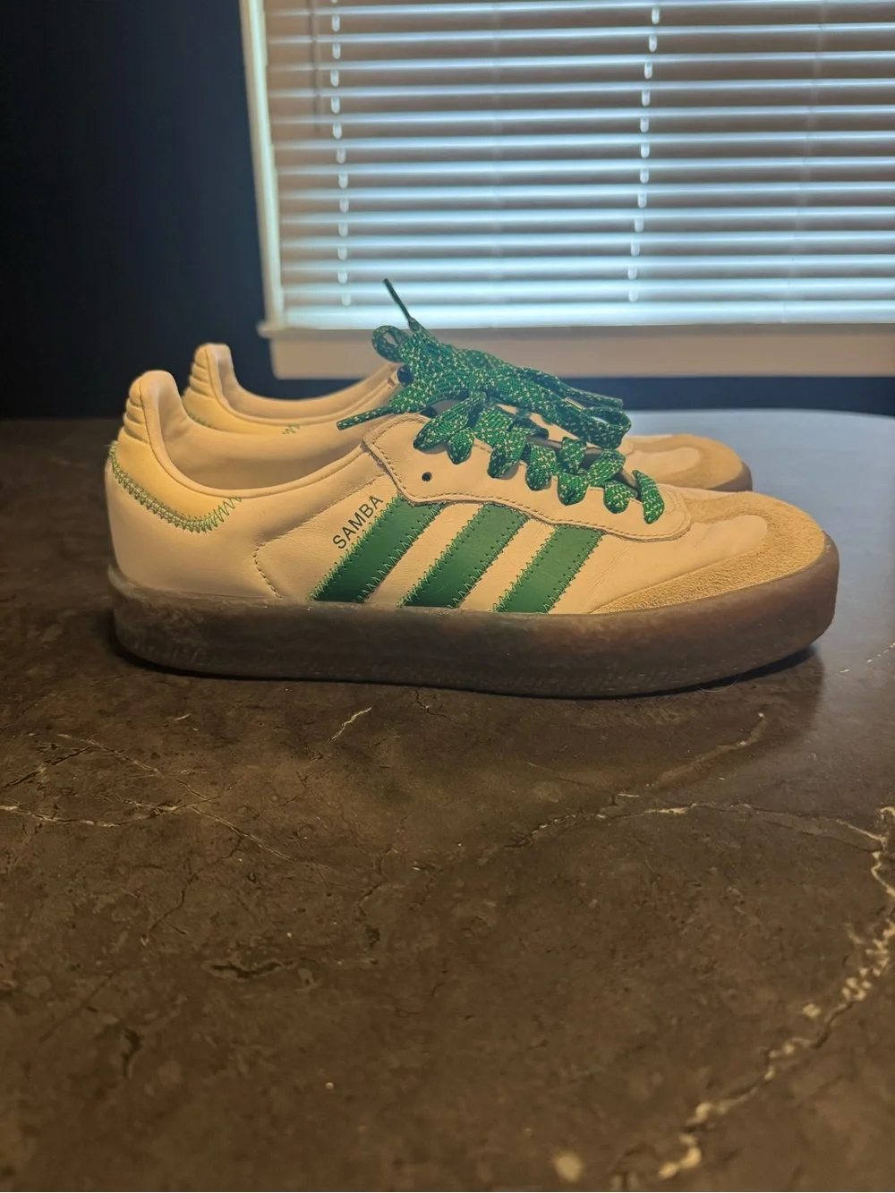Adidas Samba Women’s White & Green Leather Sneakers
